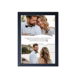 Memories Tale Wooden Personalized 2 Photos with Customized Text for Mother, Dad, Sister Gifts For Customized Gift, Birthday Gift, Anniversary Gift, Valentine Day Gift-12x8 Inch, Black