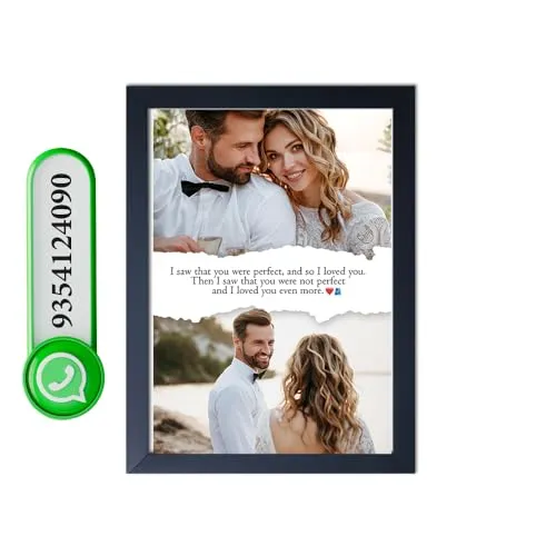 Memories Tale Wooden Personalized 2 Photos with Customized Text for Mother, Dad, Sister Gifts For Customized Gift, Birthday Gift, Anniversary Gift, Valentine Day Gift-12x8 Inch, Black