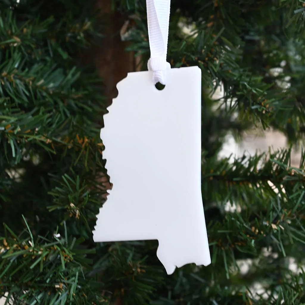 Mississippi Acrylic Ornament White