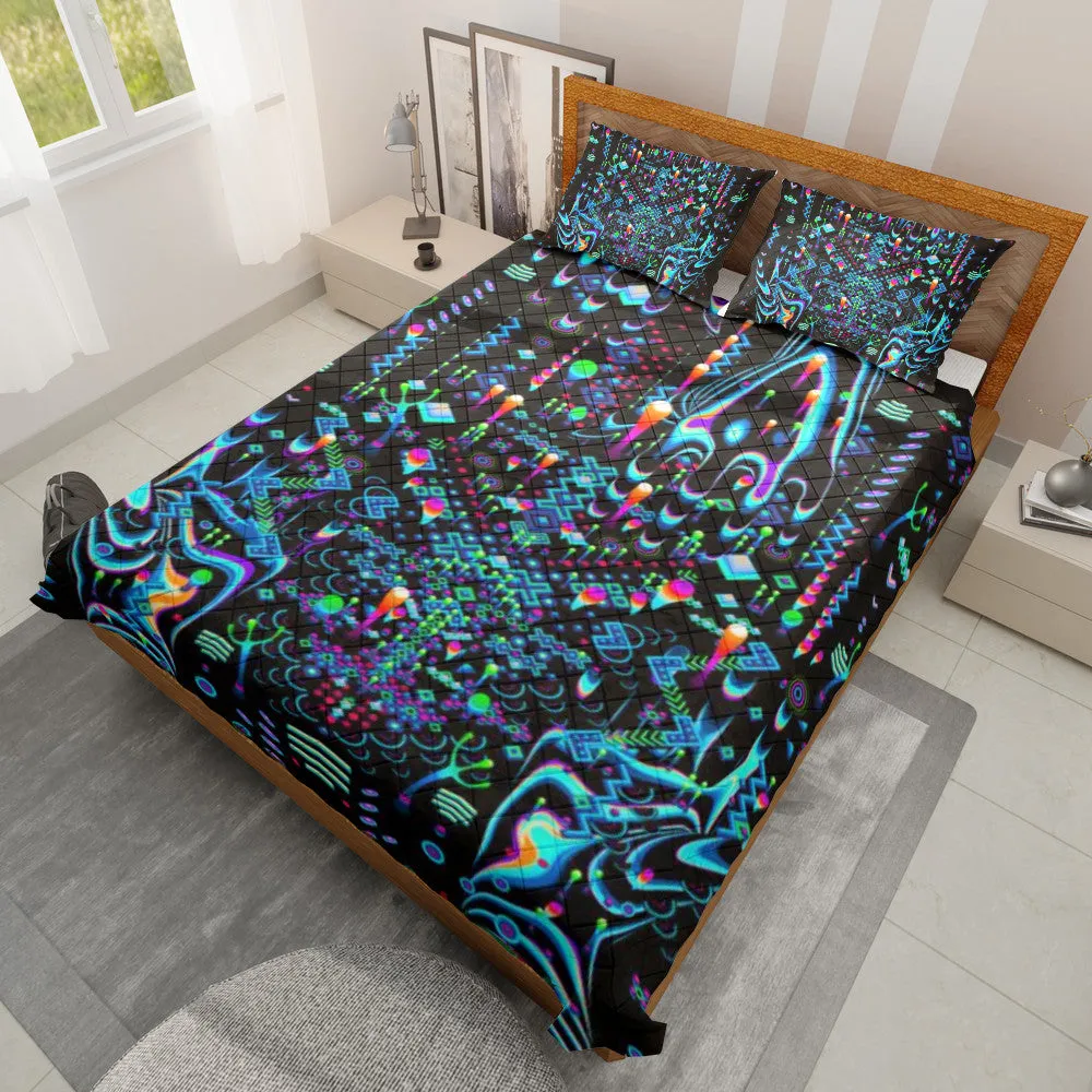 Mystic Move Cyan Quilt Bedding Set | TAS Visuals