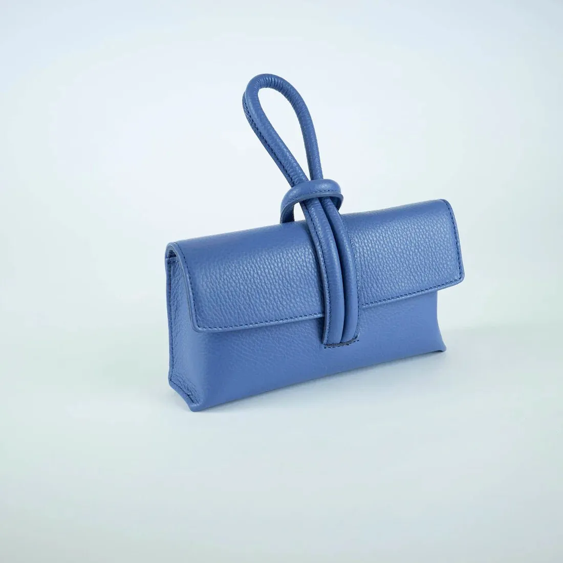 Periwinkle Modern Leather Clutch & Crossbody