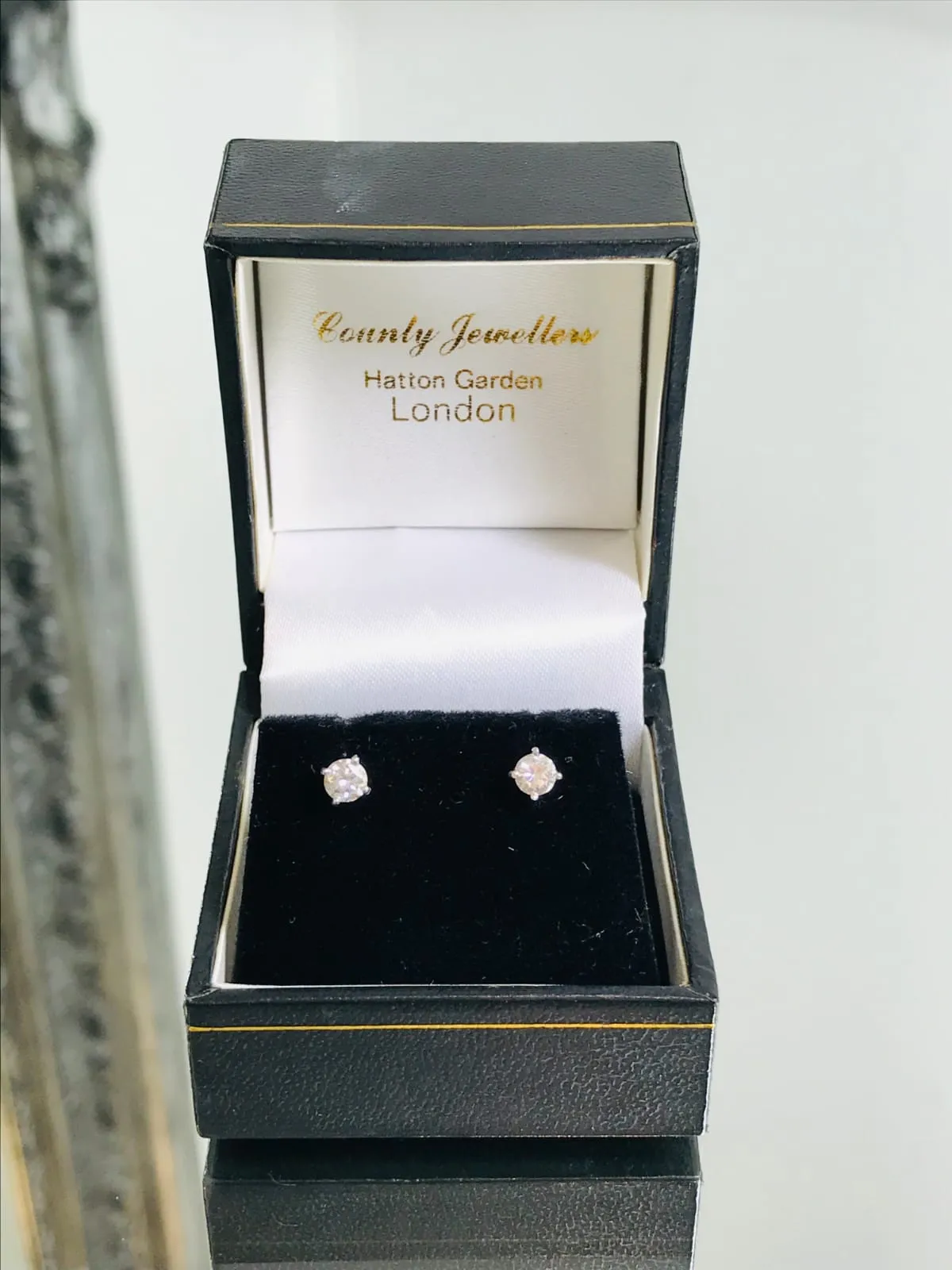 Platinum Diamond Solitiare Earrings