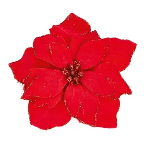 Premier 15cm Red Poinsettia Clip