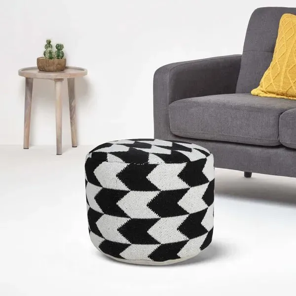 Quincy 34069BLK Black Pouf