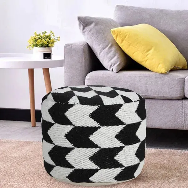 Quincy 34069BLK Black Pouf