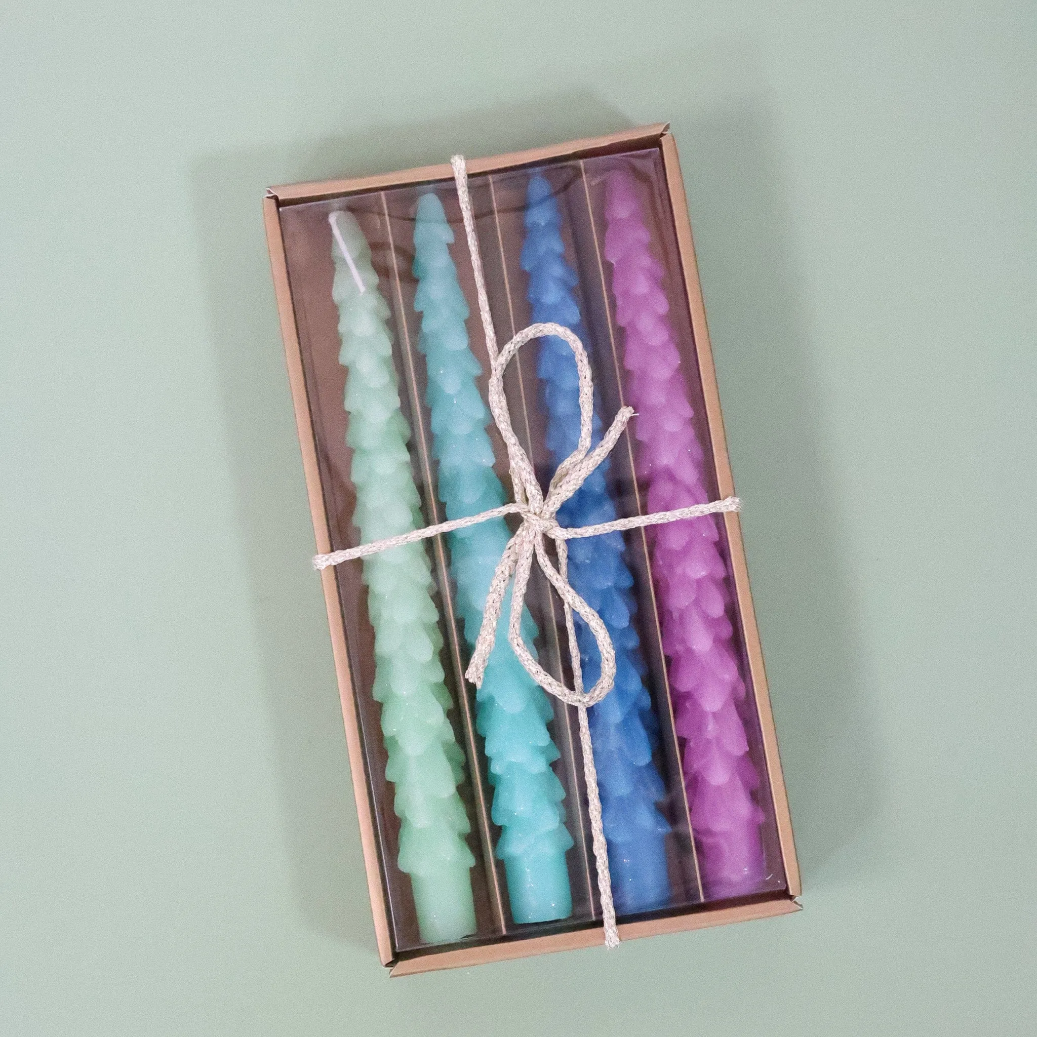 Rainbow Tree Taper Candle, Set of 4