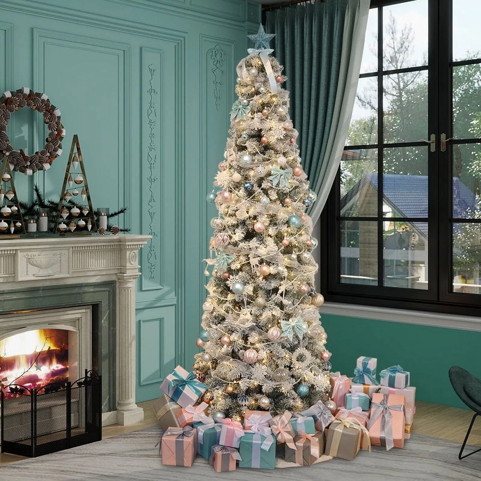 relaxed ABBLE 5FT Artificial Pencil Christmas Tree w Lights 5 ft