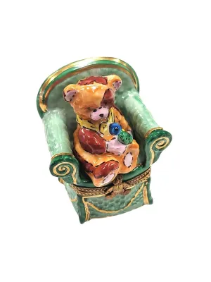 Removable Teddy Bear in Green Chair