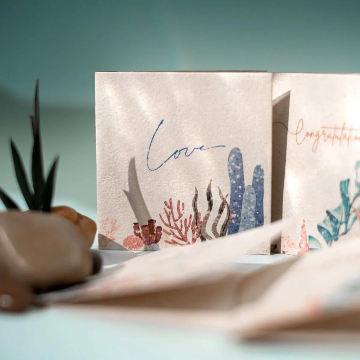 Samudra Handmade Foldable Hemp Paper Gift Cards Set