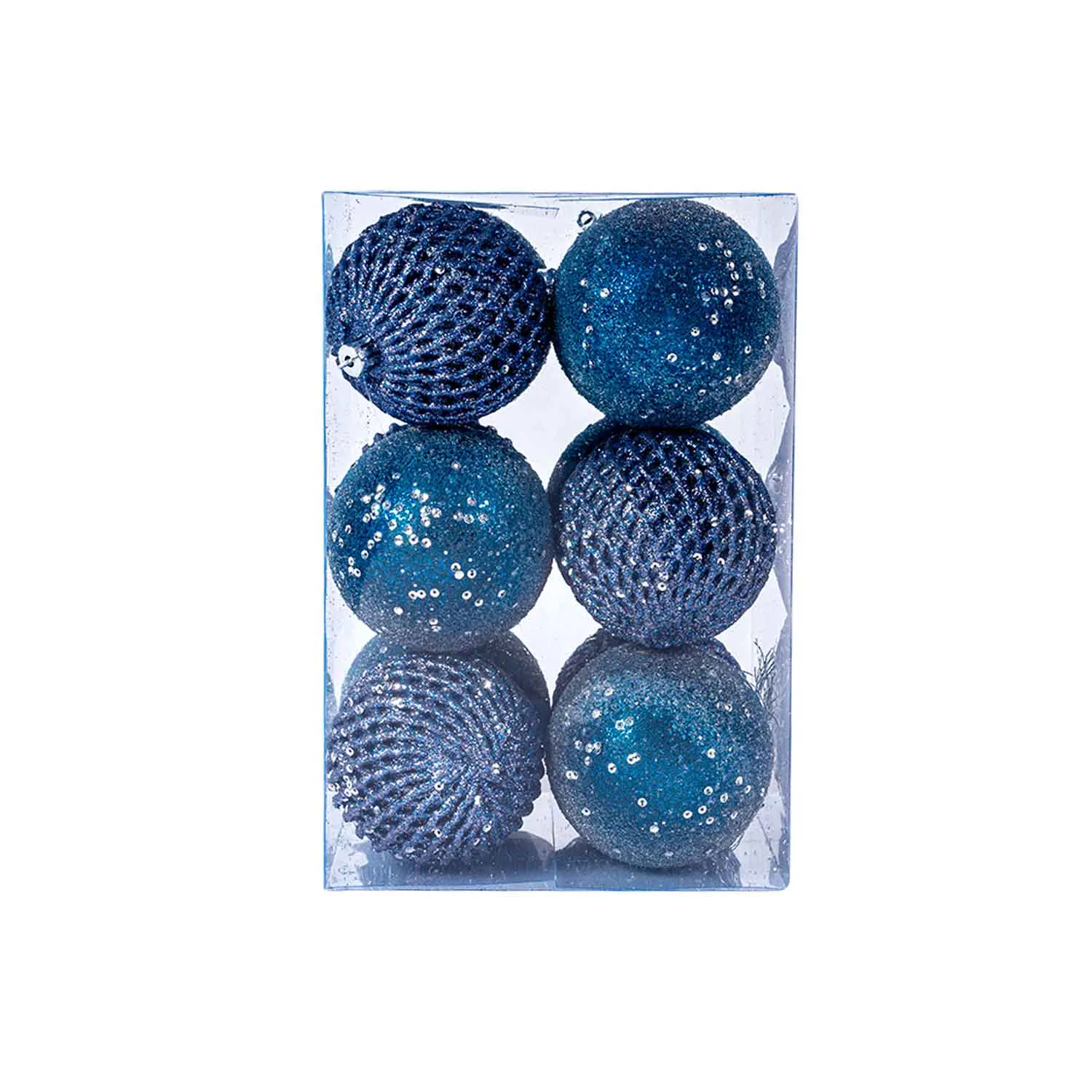 Set of 6 Rhinestone Baubles - 8cm