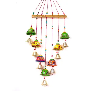 SHOI LITTLE Rajasthani Decorative Hanging Wind Chimes (Multicolor Pack of-1)