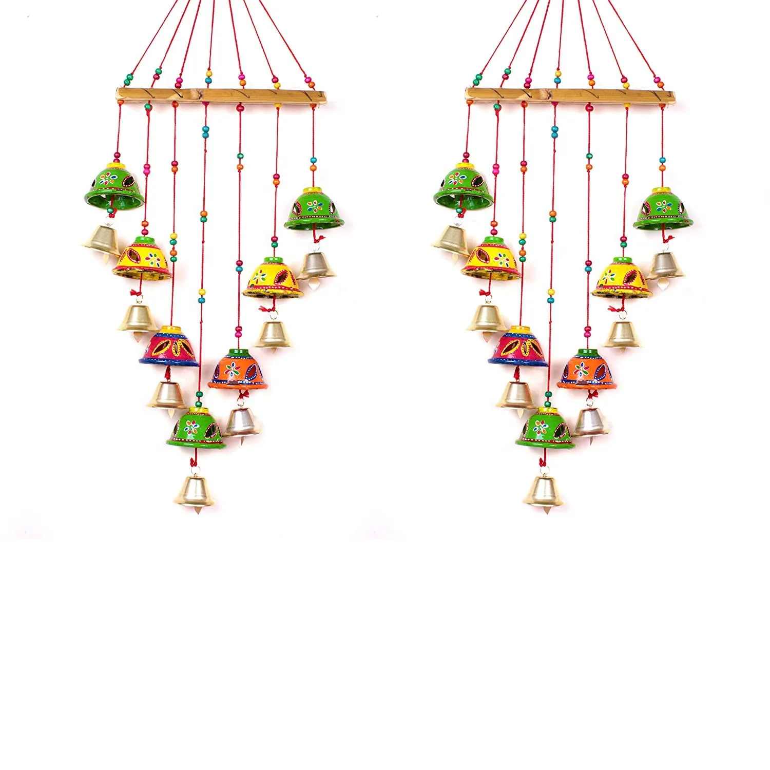 SHOI LITTLE Rajasthani Decorative Hanging Wind Chimes (Multicolor Pack of-1)