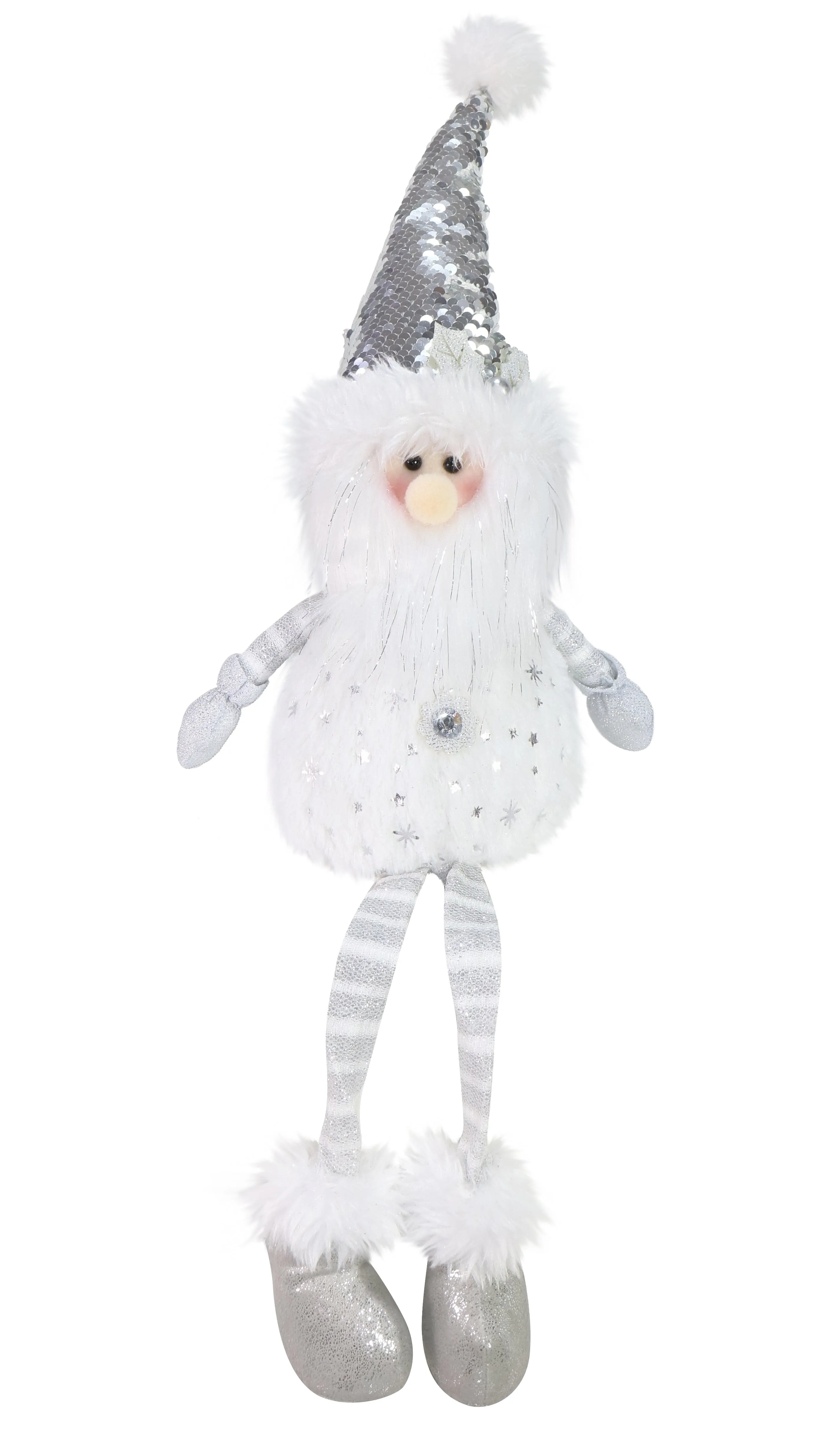 Silver Sequins Sitting Santa or Snowman 2 Asst (60cm)