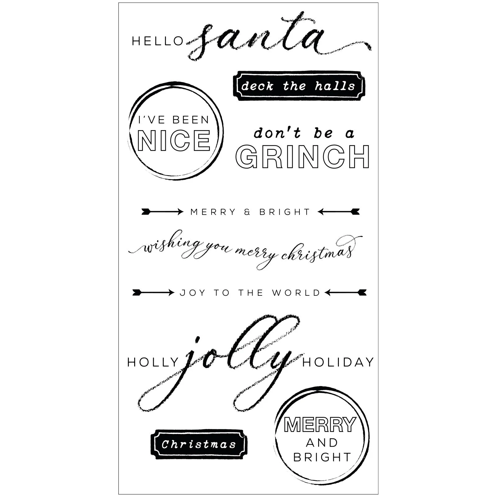 Sizzix Clear Stamps With Framelits Die By 49 And Market - Jolly Sentiments