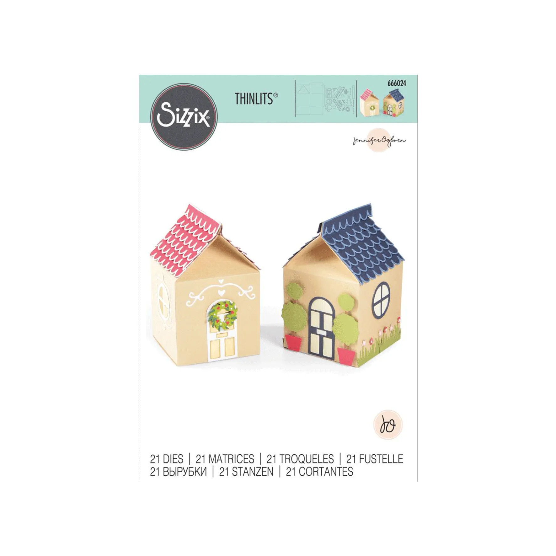 Sizzix Thinlits Dies By Jennifer Ogborn 21 Pack - Seasonal House Gift Box*