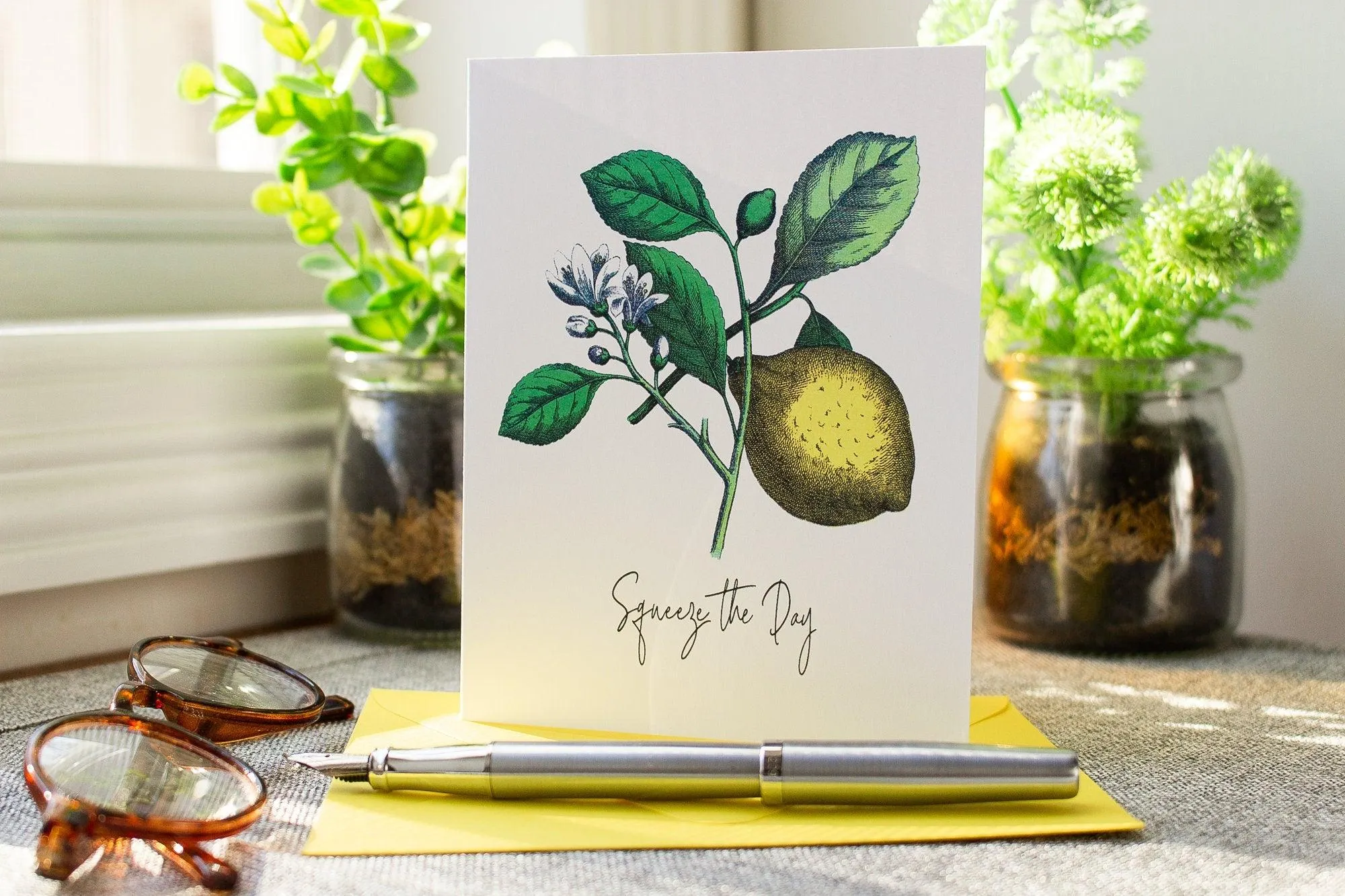 Squeeze the Day Lemons Card -  Encouragement Greeting Card