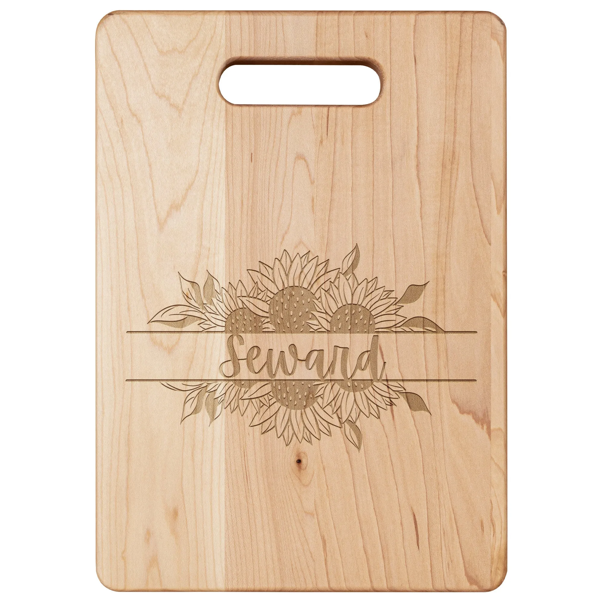 Sunflower Family Name Maple Cutting Board 11.5" x 8.75"