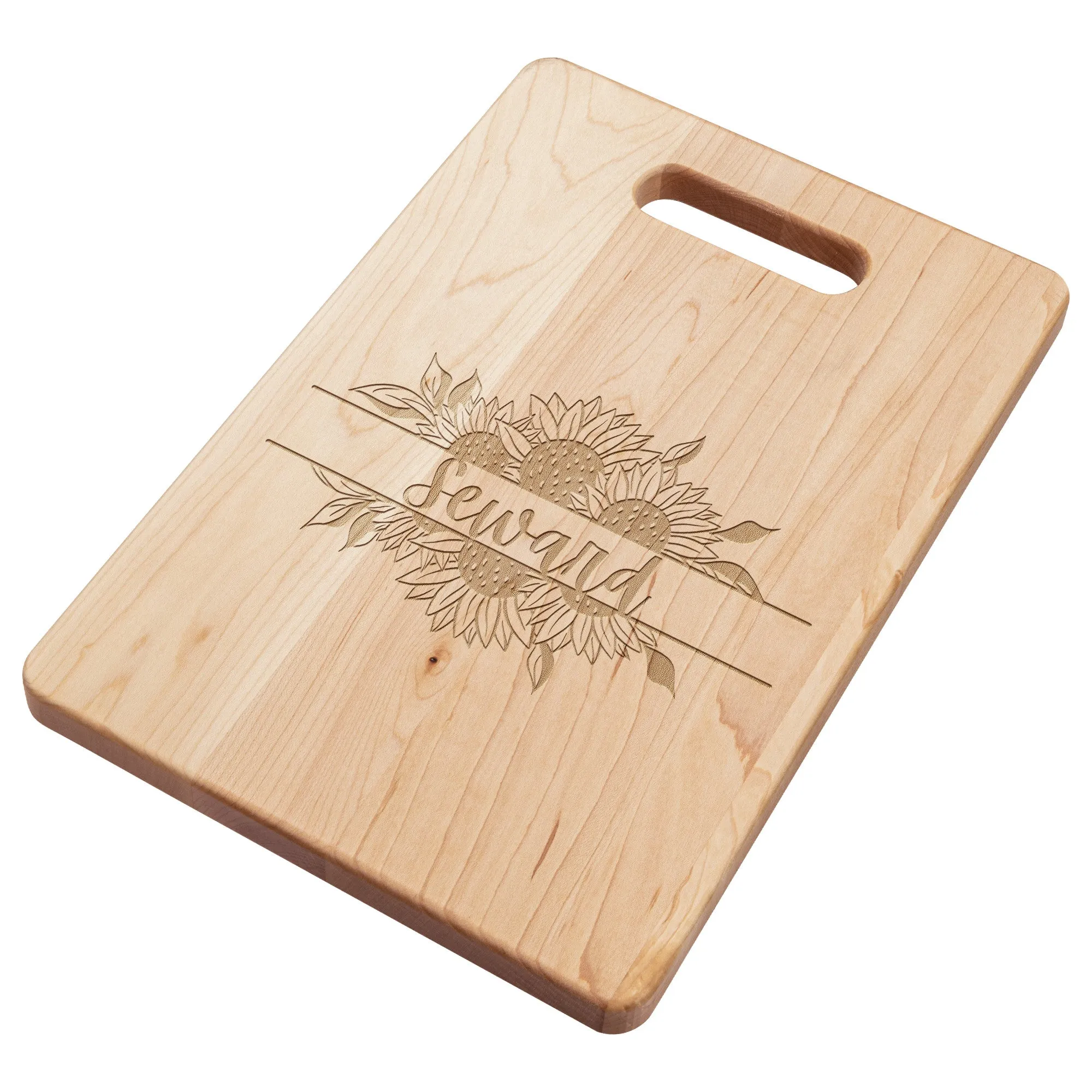 Sunflower Family Name Maple Cutting Board 11.5" x 8.75"