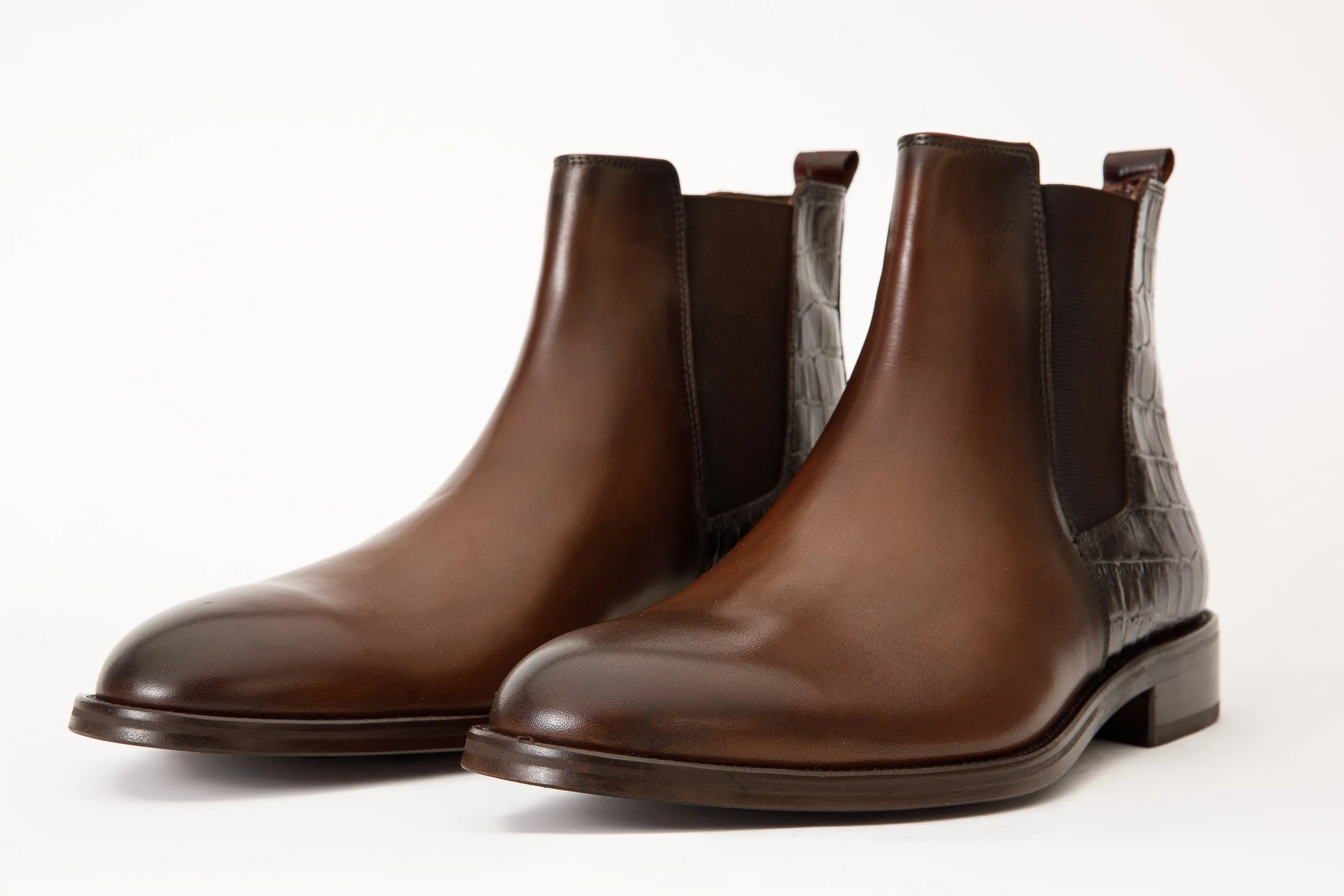 The Manby Brown Leather Chelsea Men Boot