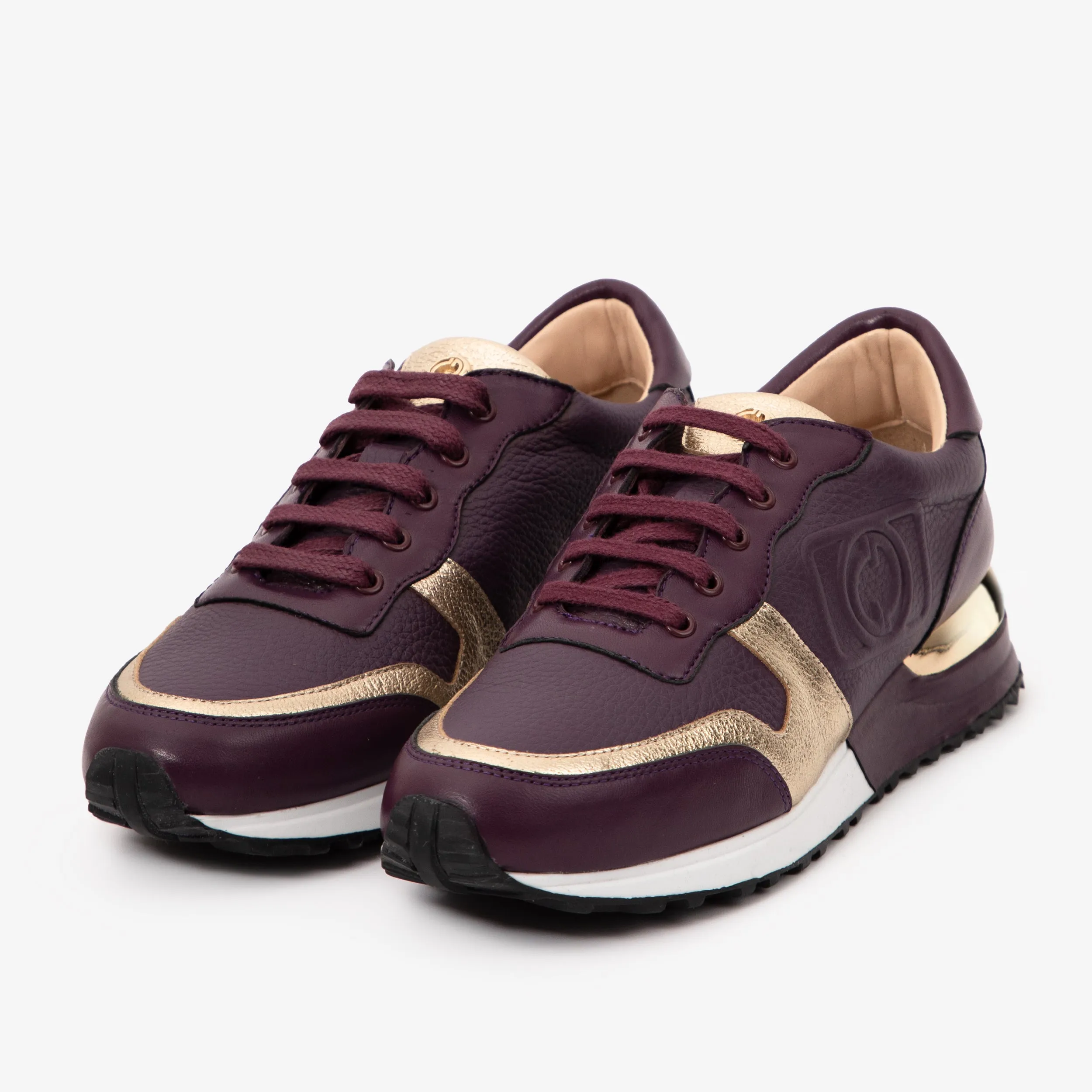 The Masal Purple Leather Women Sneaker