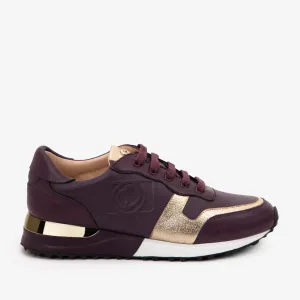 The Masal Purple Leather Women Sneaker