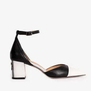 The Noella Black Leather Sandal Women Shoe