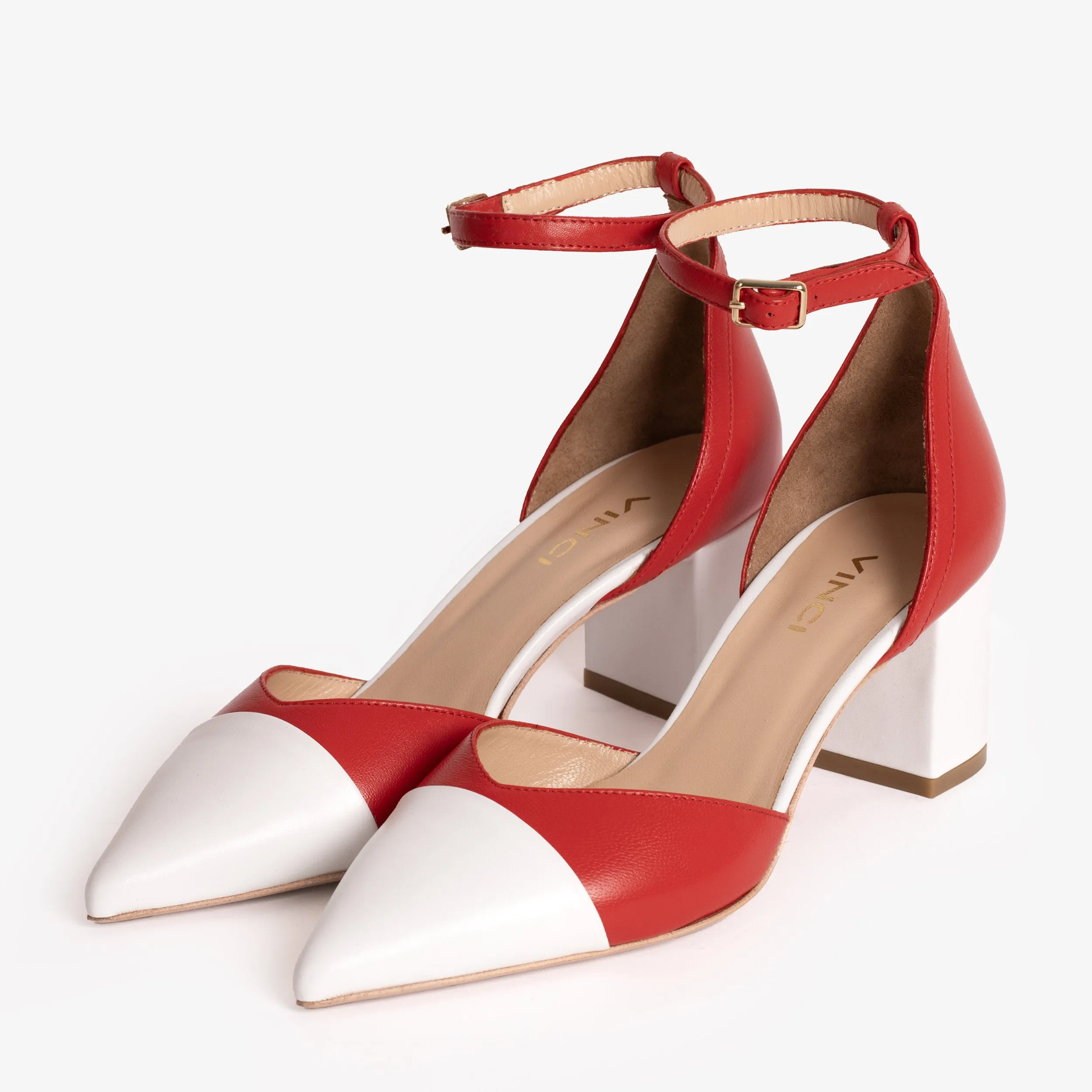 The Noella Red Leather Sandal Women Shoe