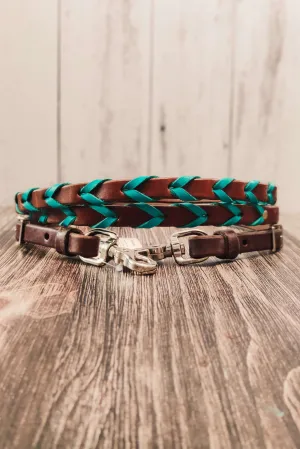 Turquoise Laced Barrel Reins