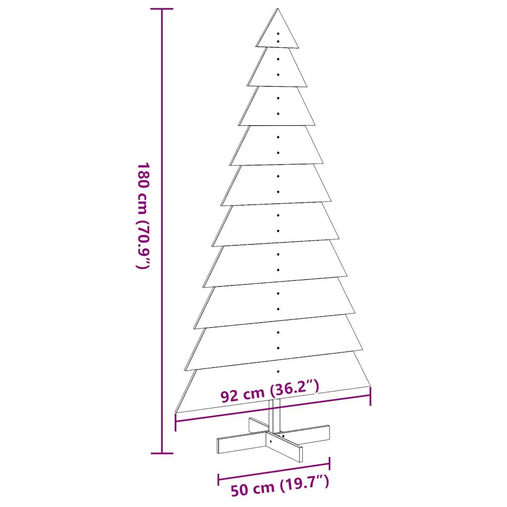 Wooden Christmas Tree for Decoration Wax Brown 180 cm Solid Wood Pine