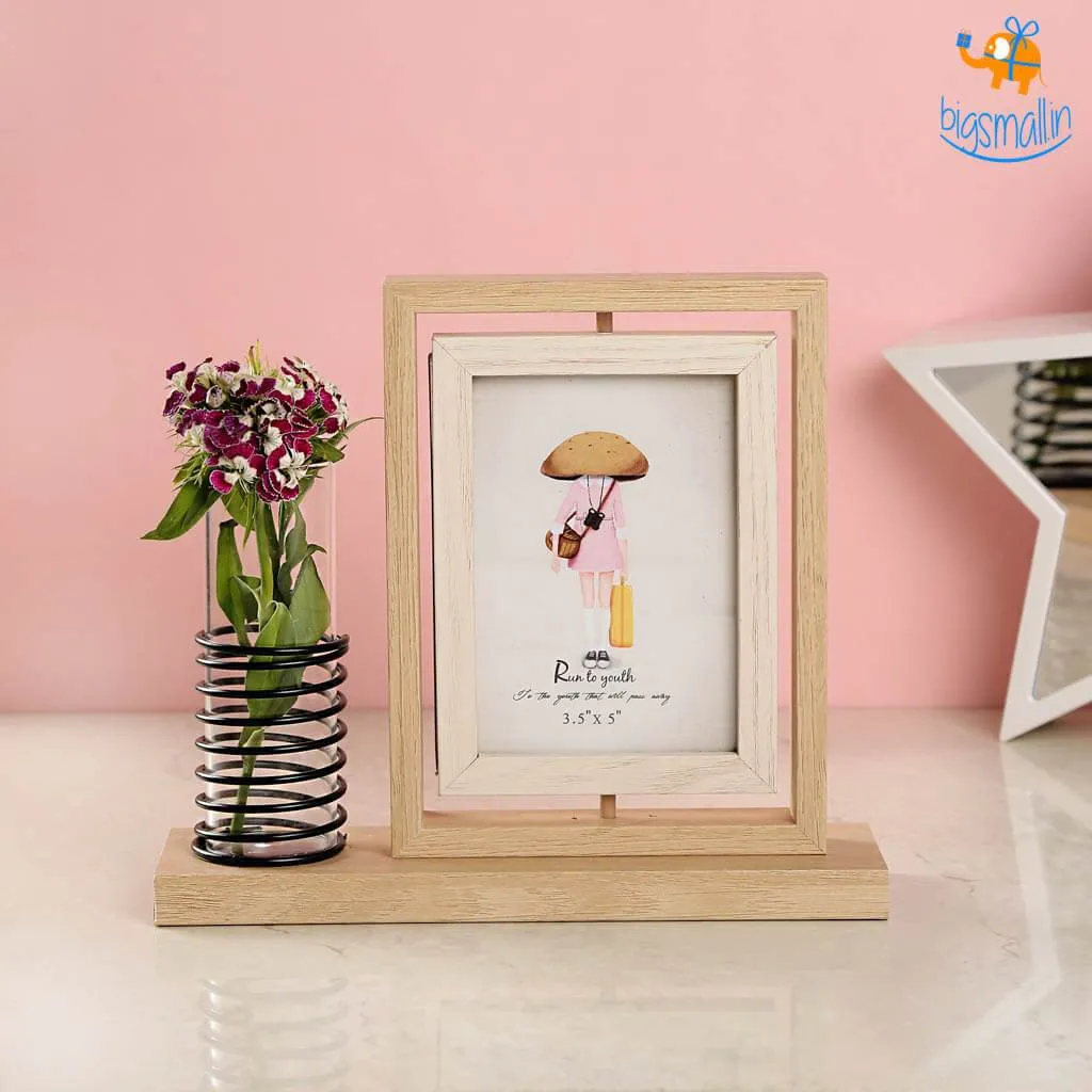 Wooden Photo Frame With Holder