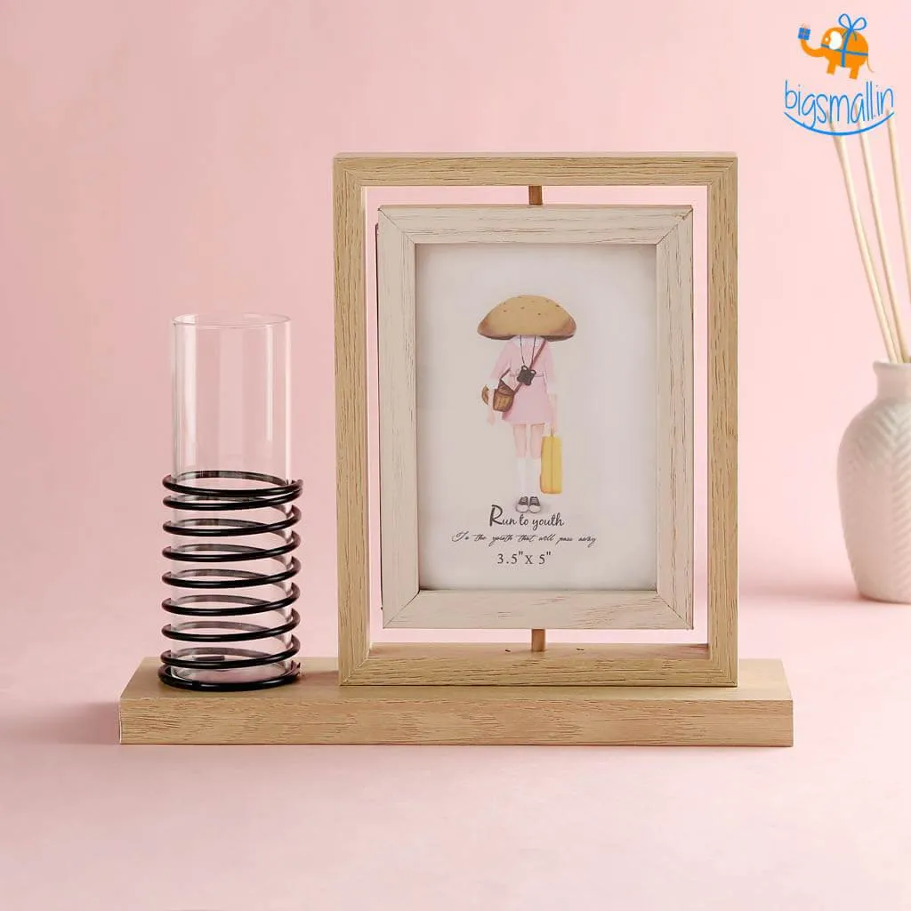 Wooden Photo Frame With Holder