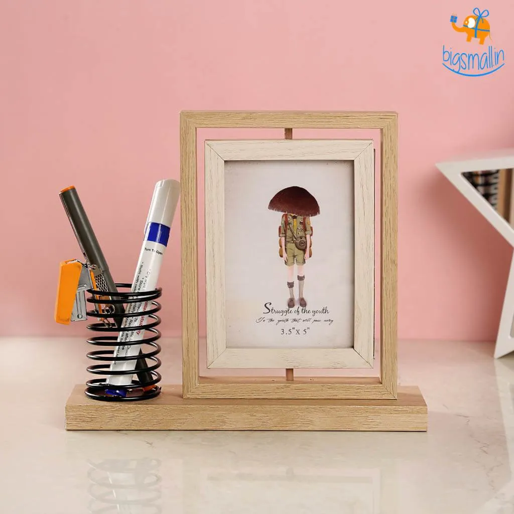 Wooden Photo Frame With Holder