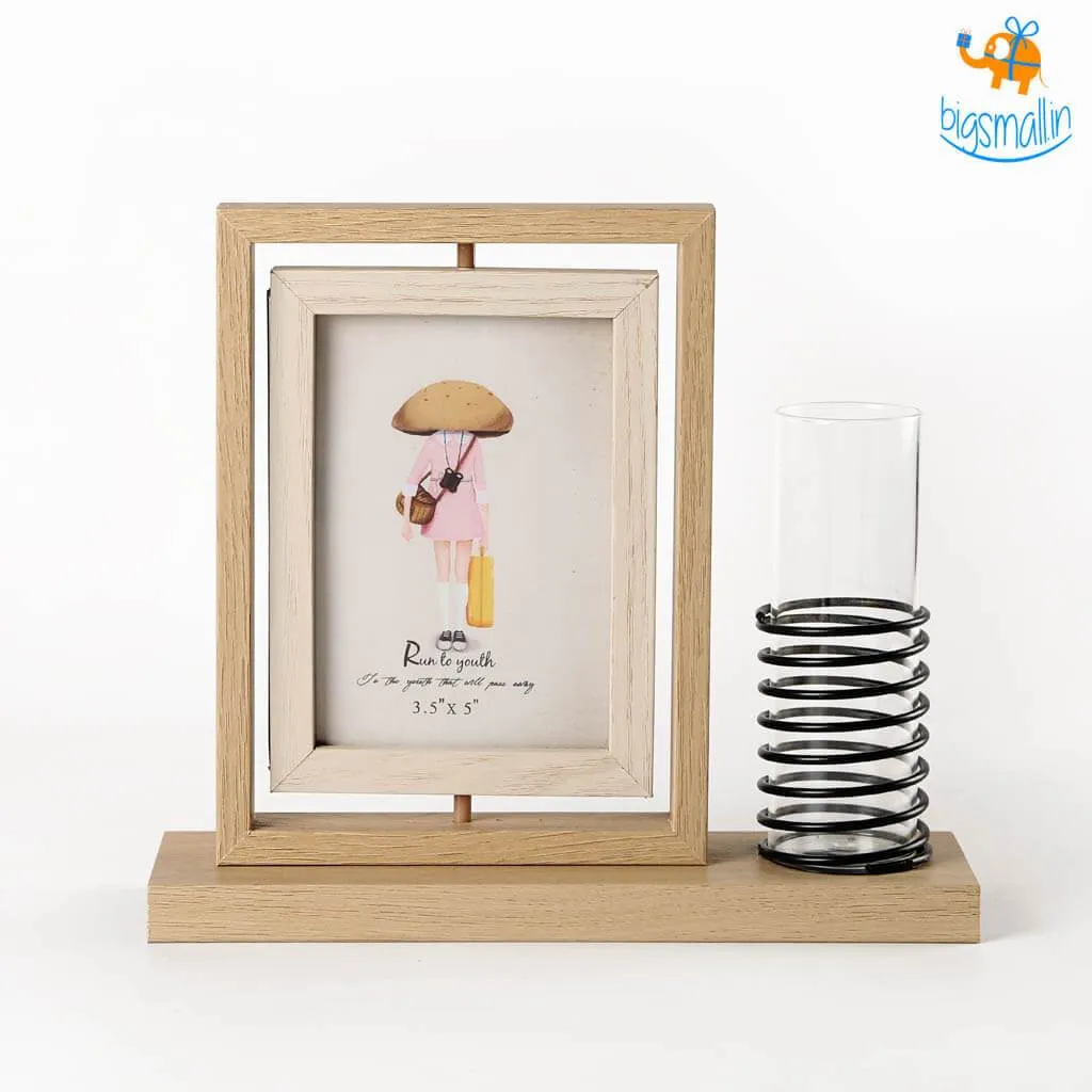 Wooden Photo Frame With Holder