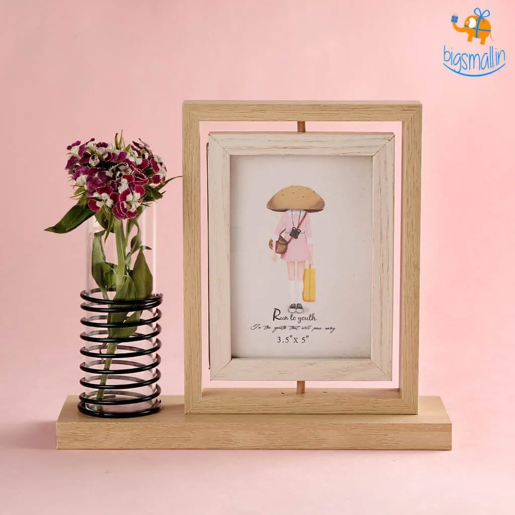 Wooden Photo Frame With Holder