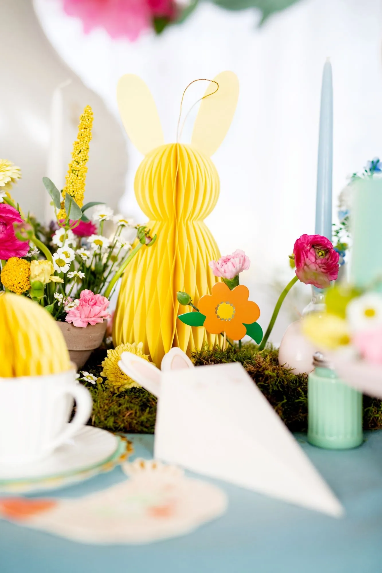 Yellow Easter Bunny Honeycomb Decoration 30cm